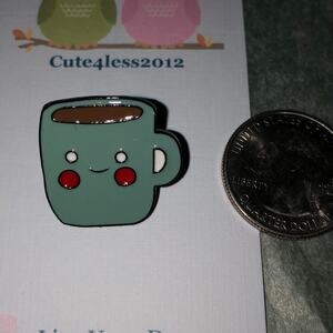 Happy Cup Pin Brooch Coffee Tea Hot Chocolate